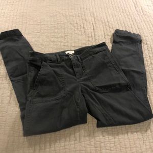 Loft Modern Skinny Cargo Pocket Grey Pants